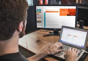 Someone viewing health and wellbeing platform online